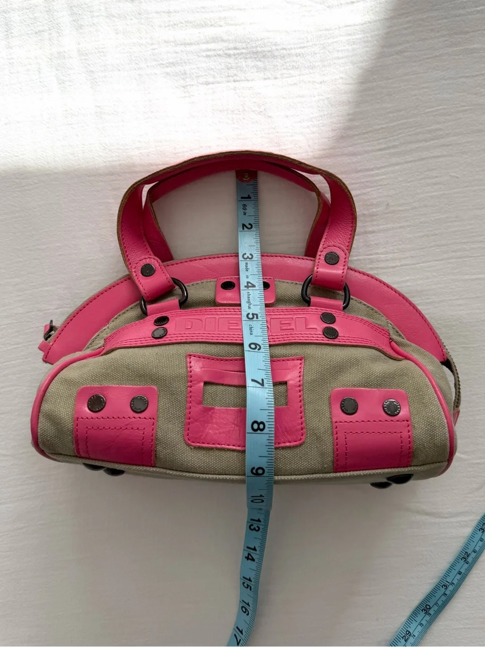 Y2K Small Tan & Pink Diesel Bag